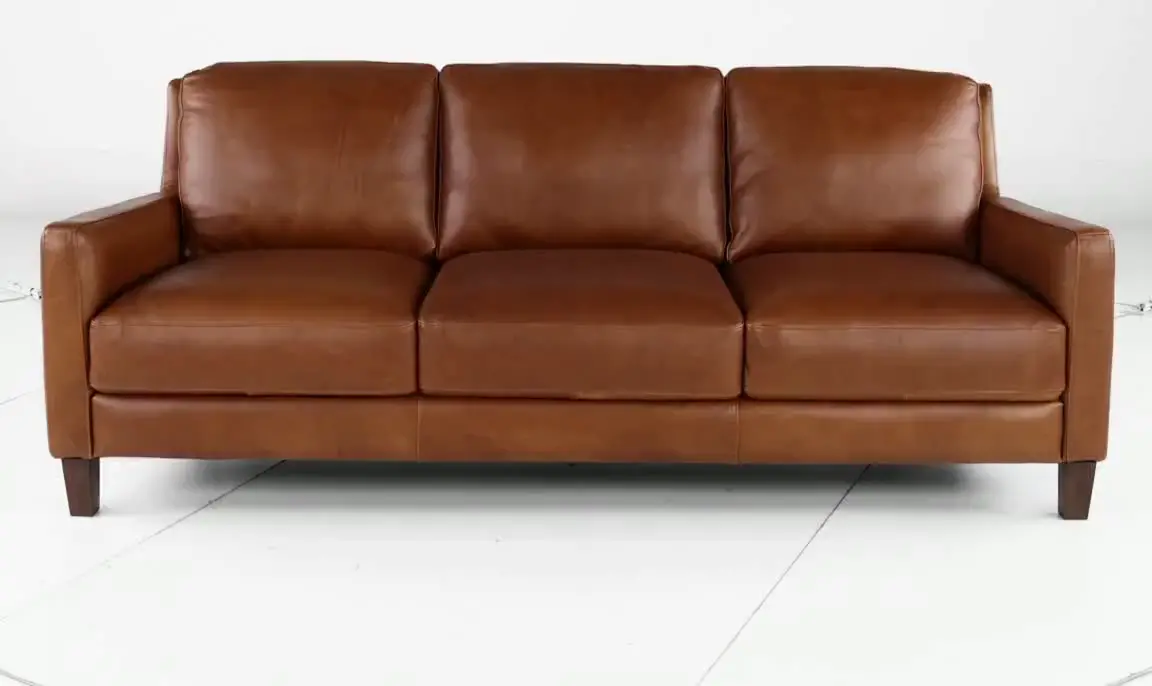 Leon Brown Leather Sofa-5