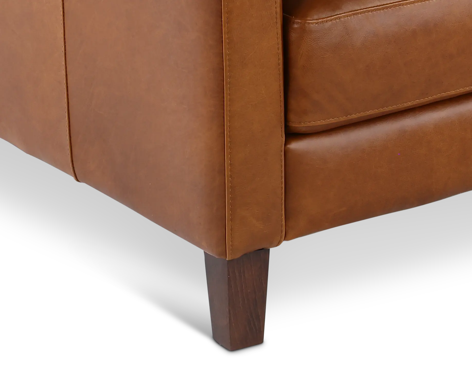 Leon Brown Leather Sofa-7