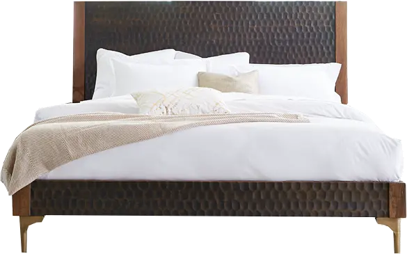 Santa Cruz Antique Bronze and Brown King Bed-1