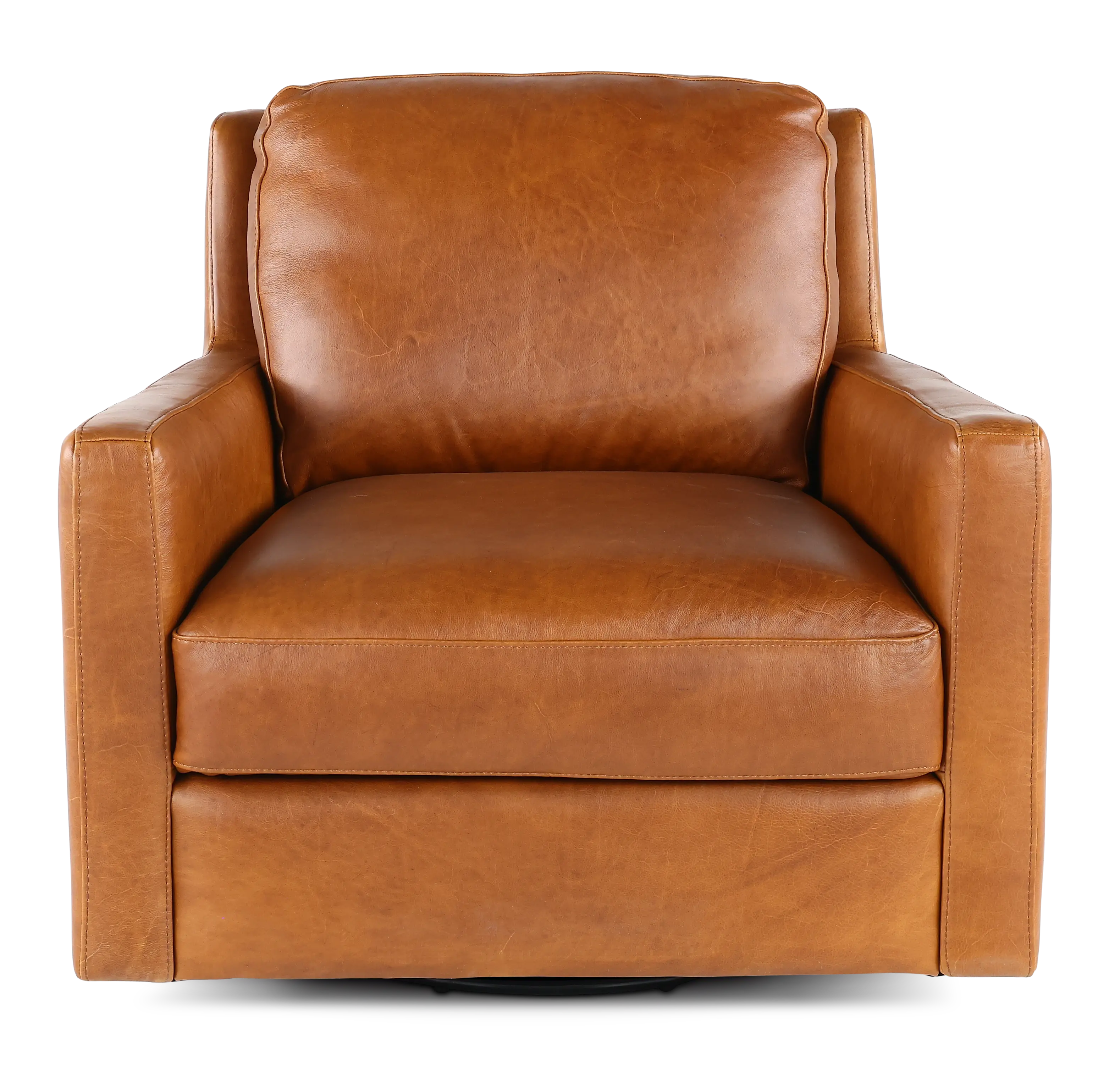 Leon Brown Leather Swivel Chair-1