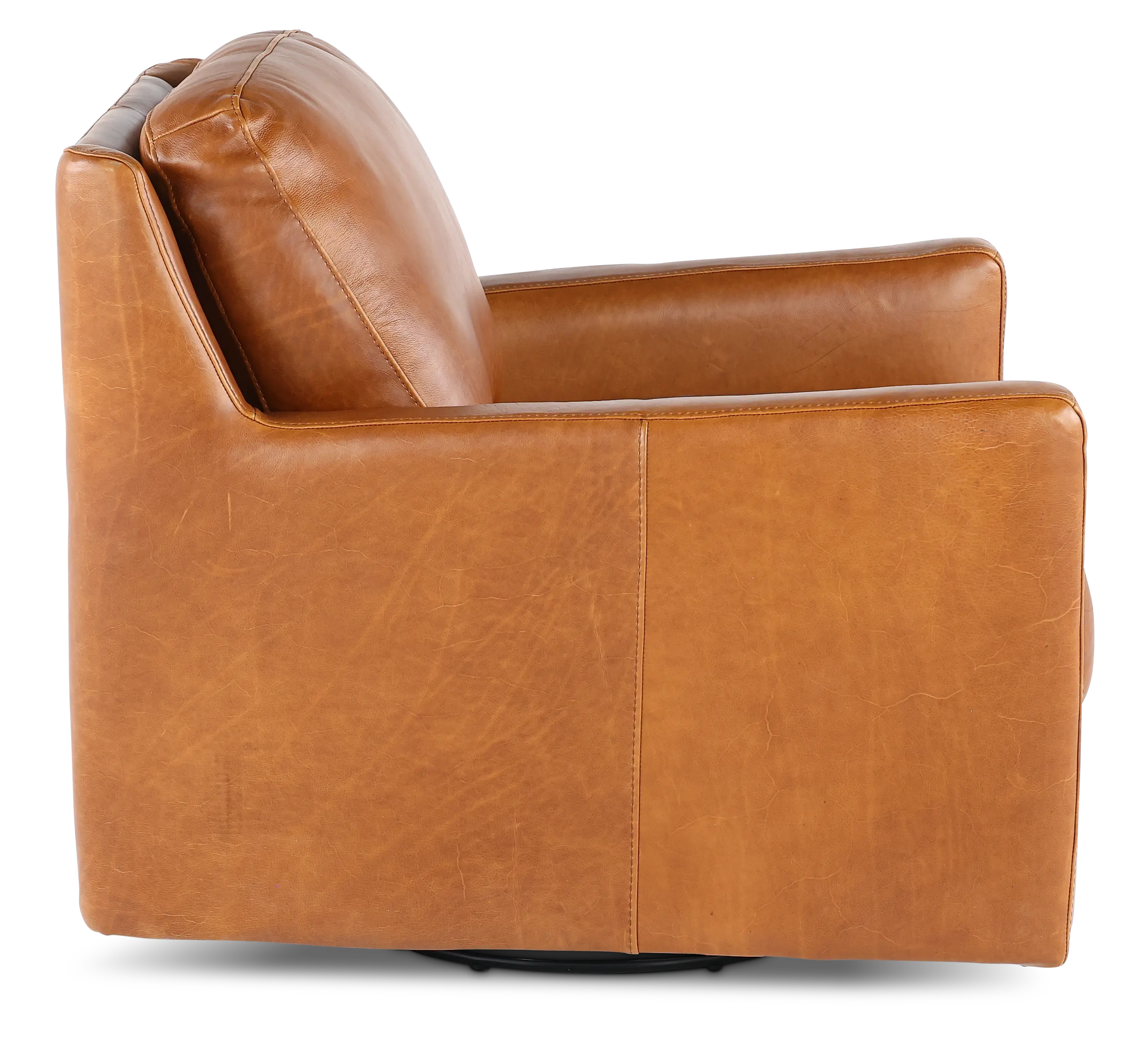 Leon Brown Leather Swivel Chair-6