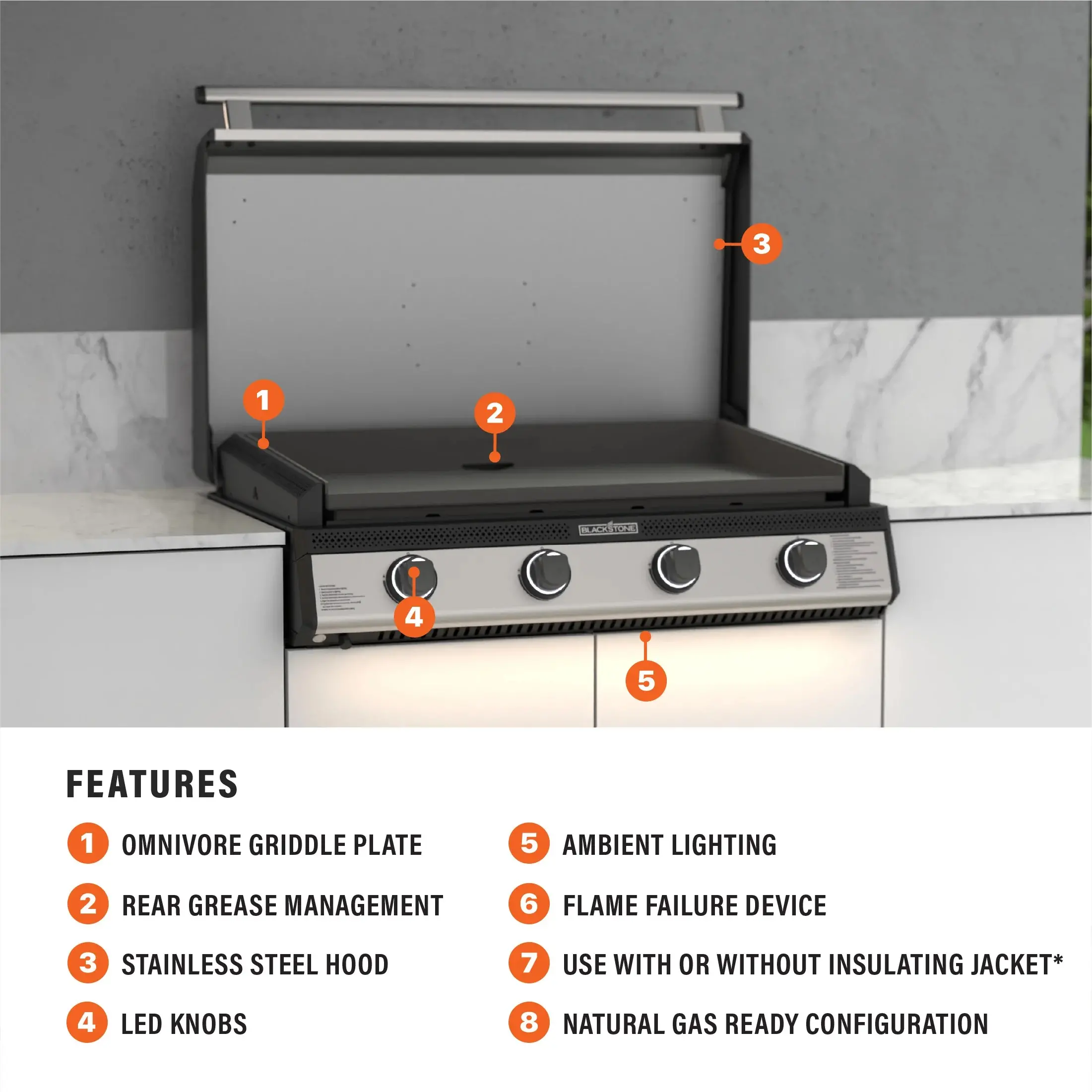 6303 Blackstone 36  Natural Gas Drop-In Griddle with Hood-5