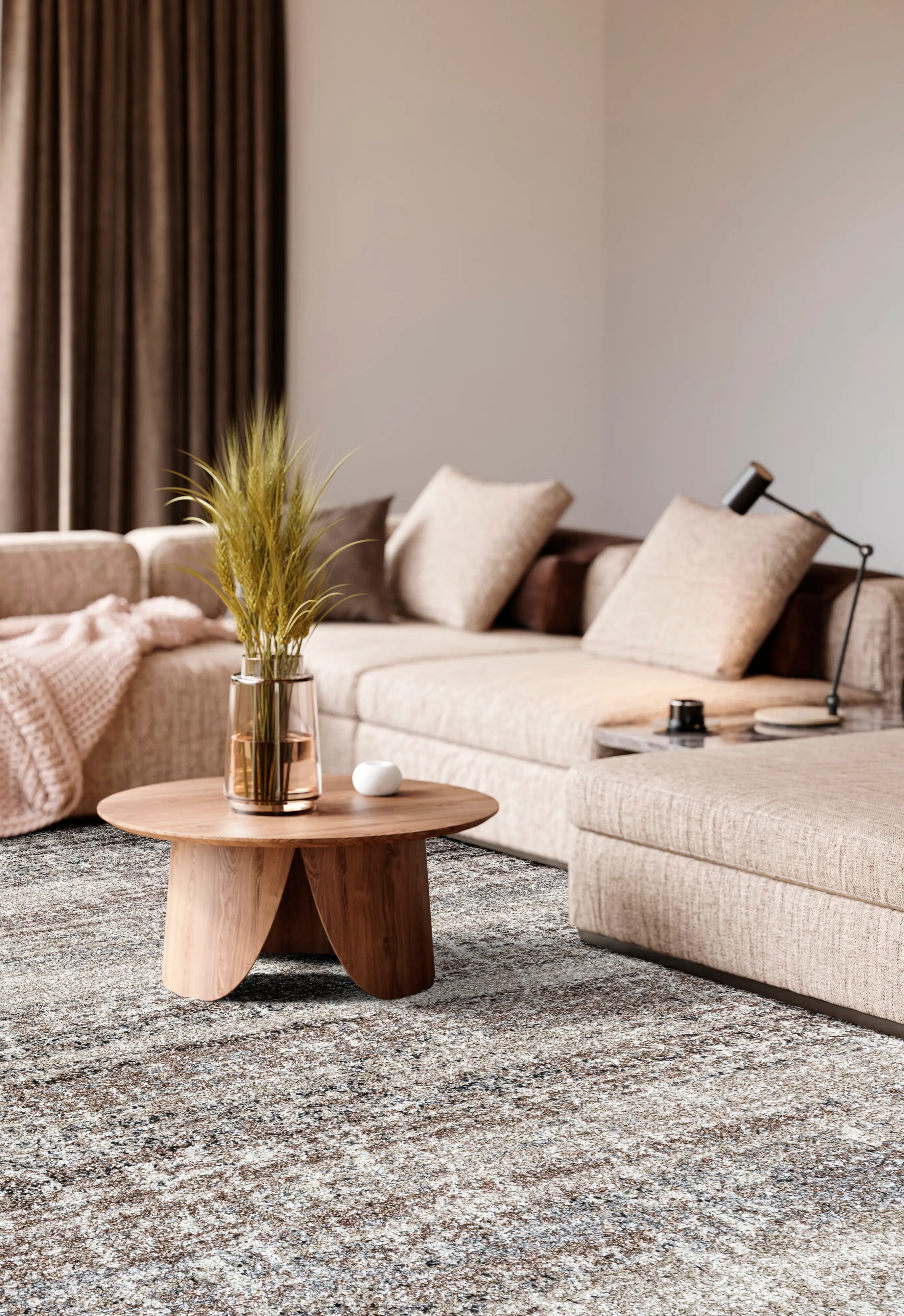 Granada 8 x 11 Linear Chocolate Brown Area Rug-2