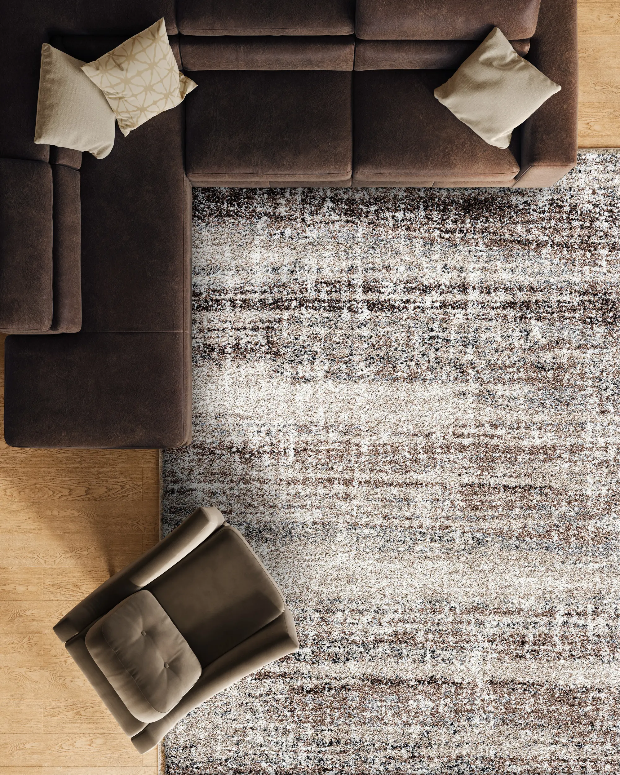 Granada 8 x 11 Linear Chocolate Brown Area Rug | RC Willey
