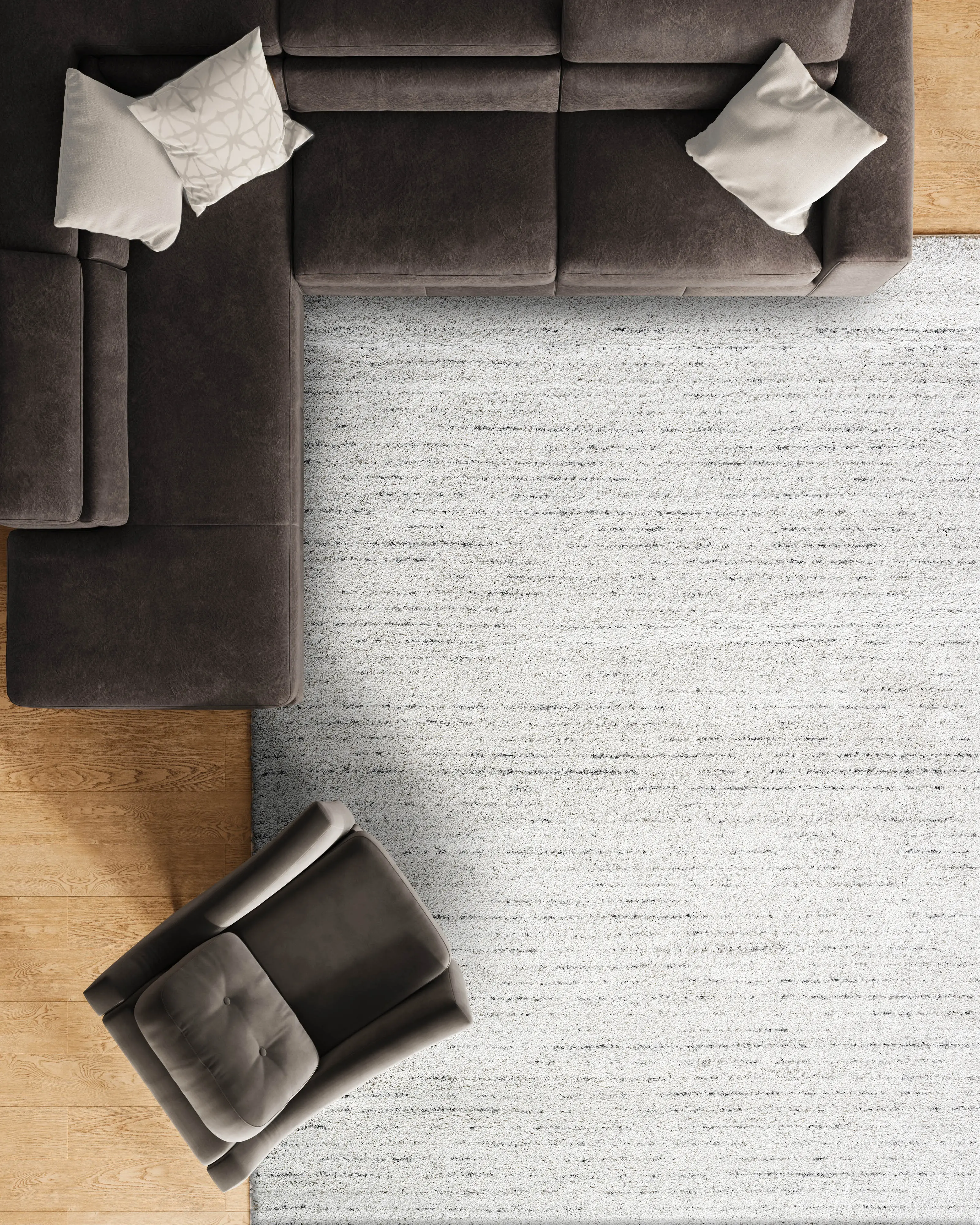 Granada 8 x 11 Linear Ivory and Gray Area Rug-3