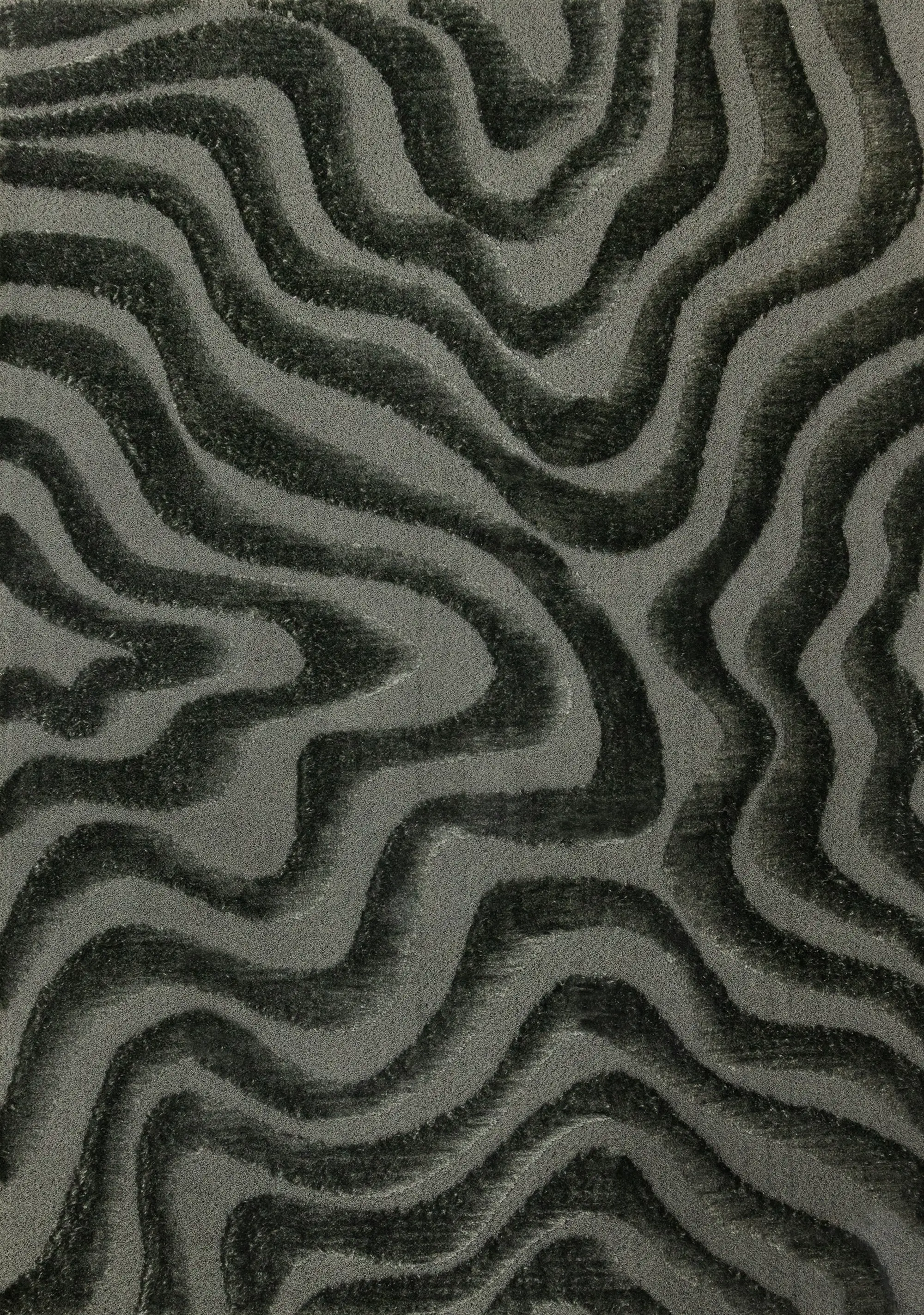 Luxe 8 x 11 Green Curvy Lines Area Rug-1