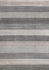 Mae 5 x 8 Gray and White Band Area Rug