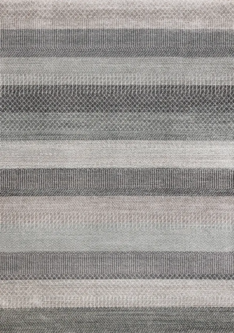 Mae 5 x 8 Gray and White Band Area Rug