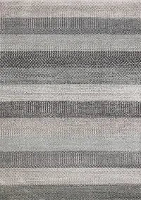 Mae 8 x 11 Gray and White Band Area Rug