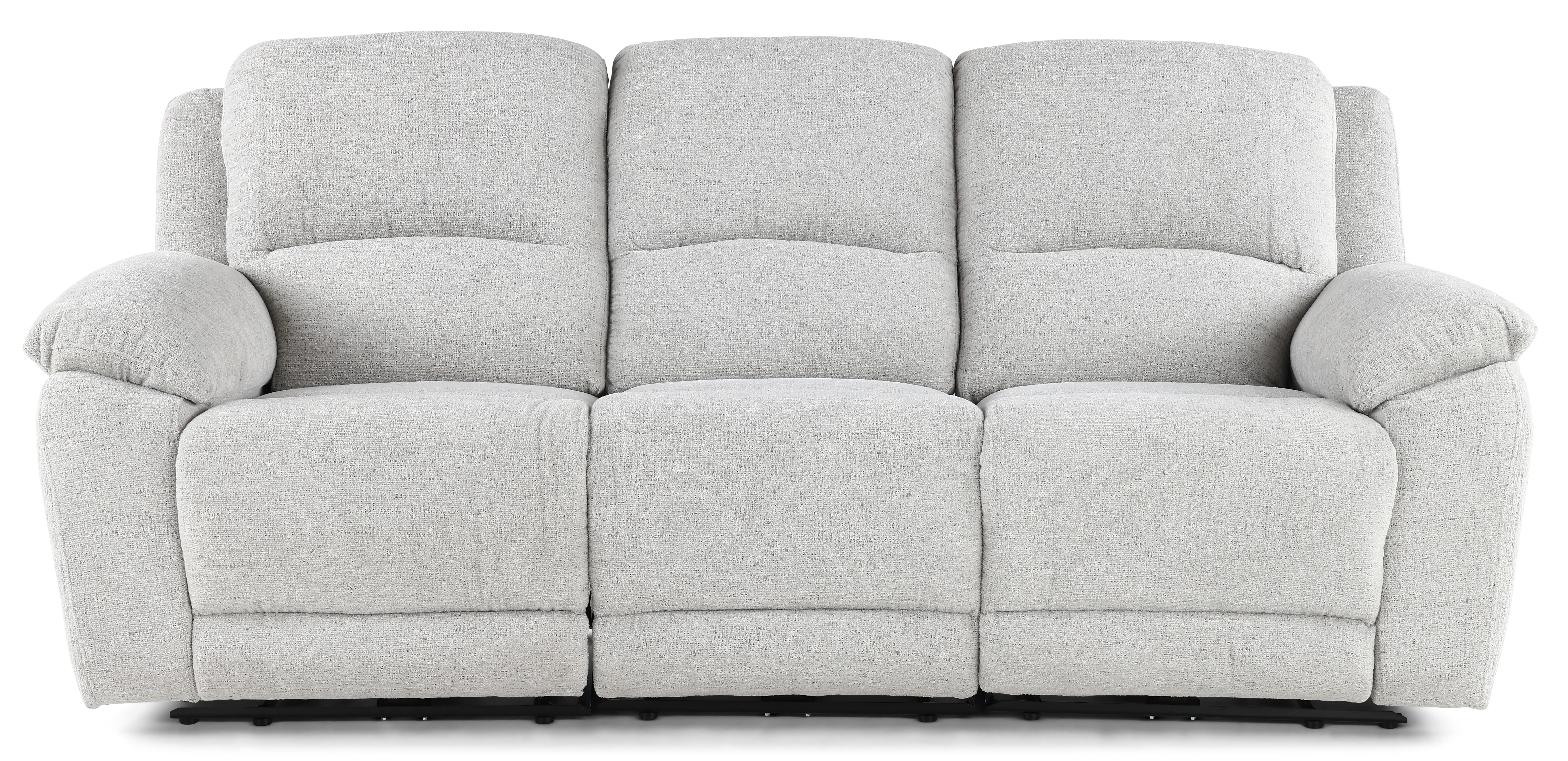 Sahara Nickle Light Gray Triple Power Reclining Sofa-1