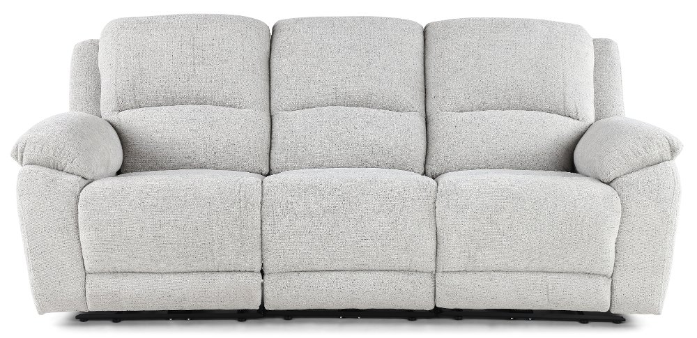 Sahara Nickle Light Gray Triple Power Reclining Sofa
