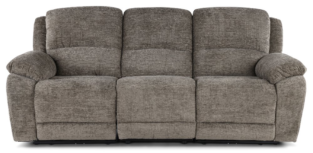 Sahara Stone Dark Gray Triple Power Reclining Sofa