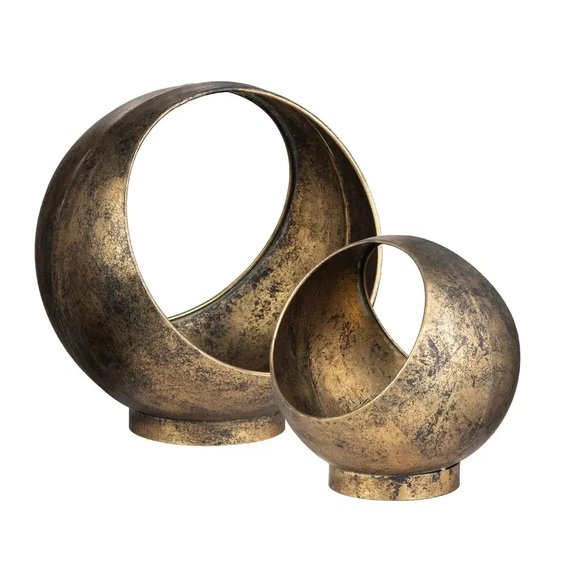 Round Gold Metal Decor, Set of 2