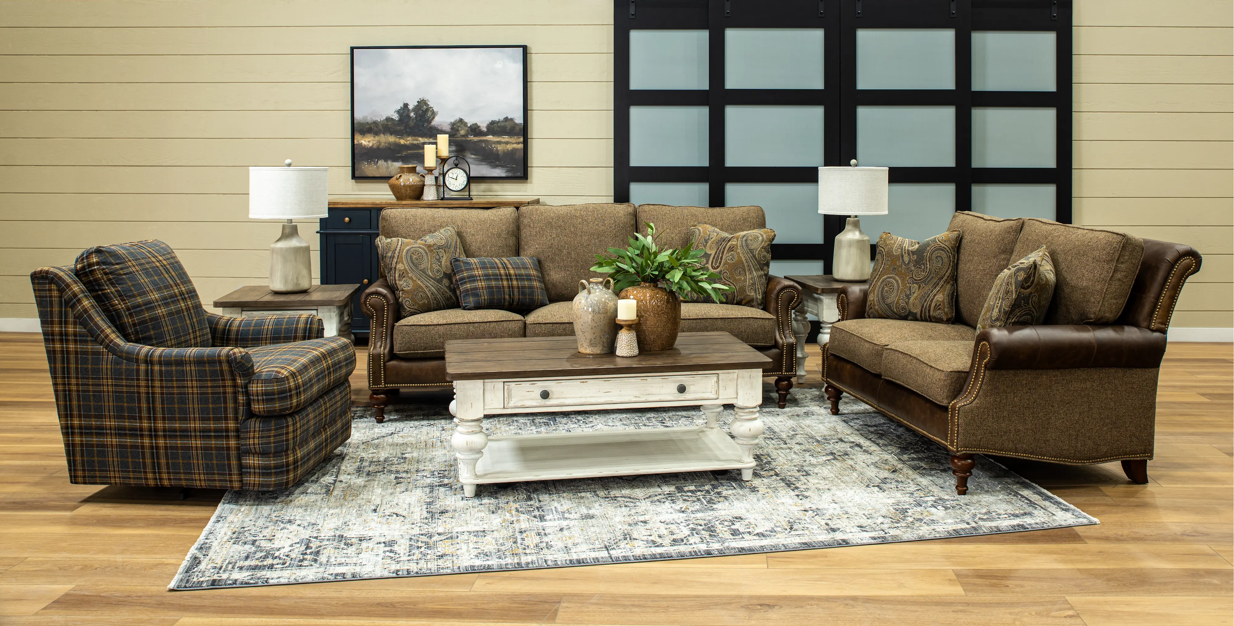 William Two-Tone Brown Sofa-2