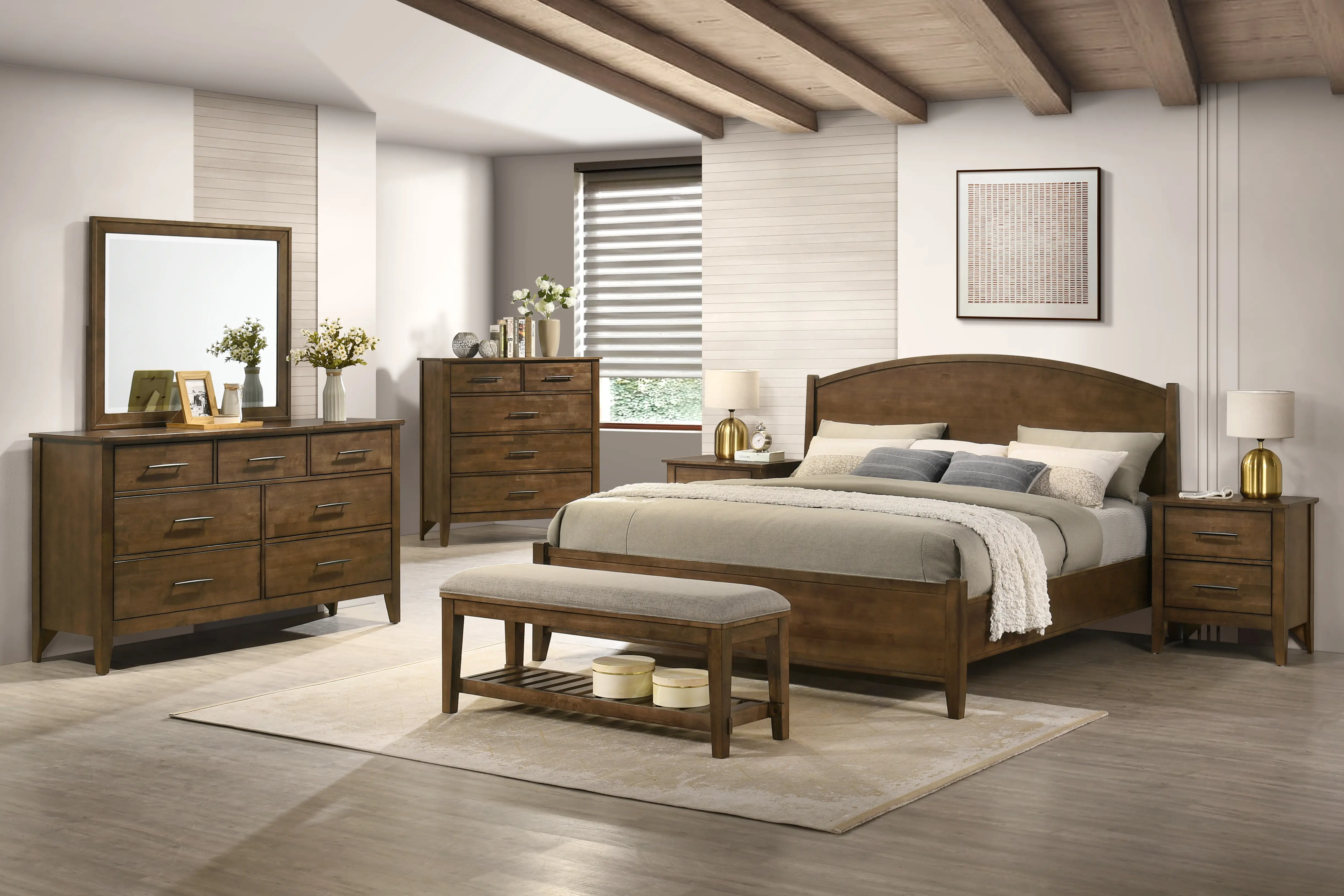 Andover Walnut King Bed-2