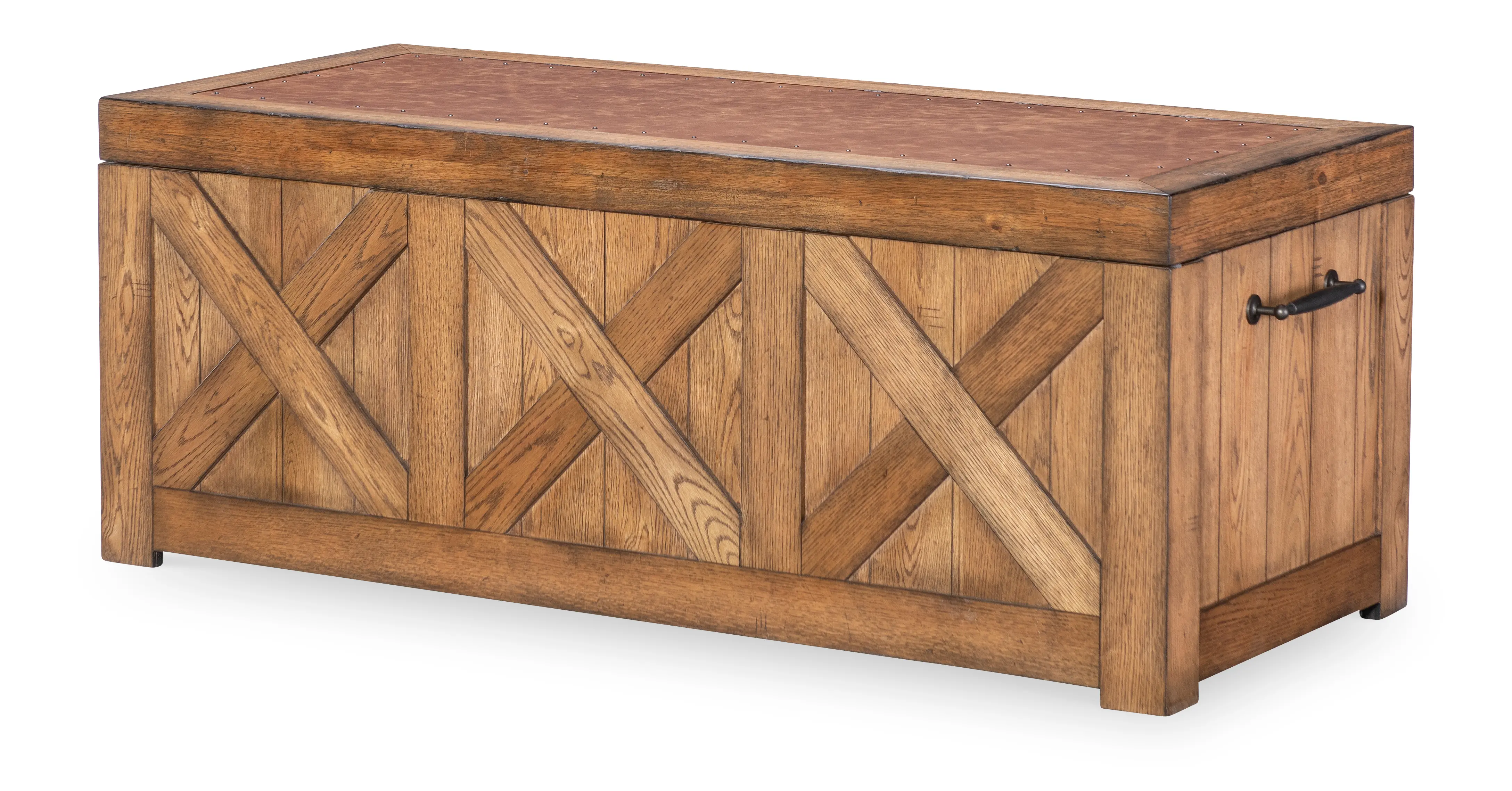 Country Living Oak Captain's Truck Coffee Table-3