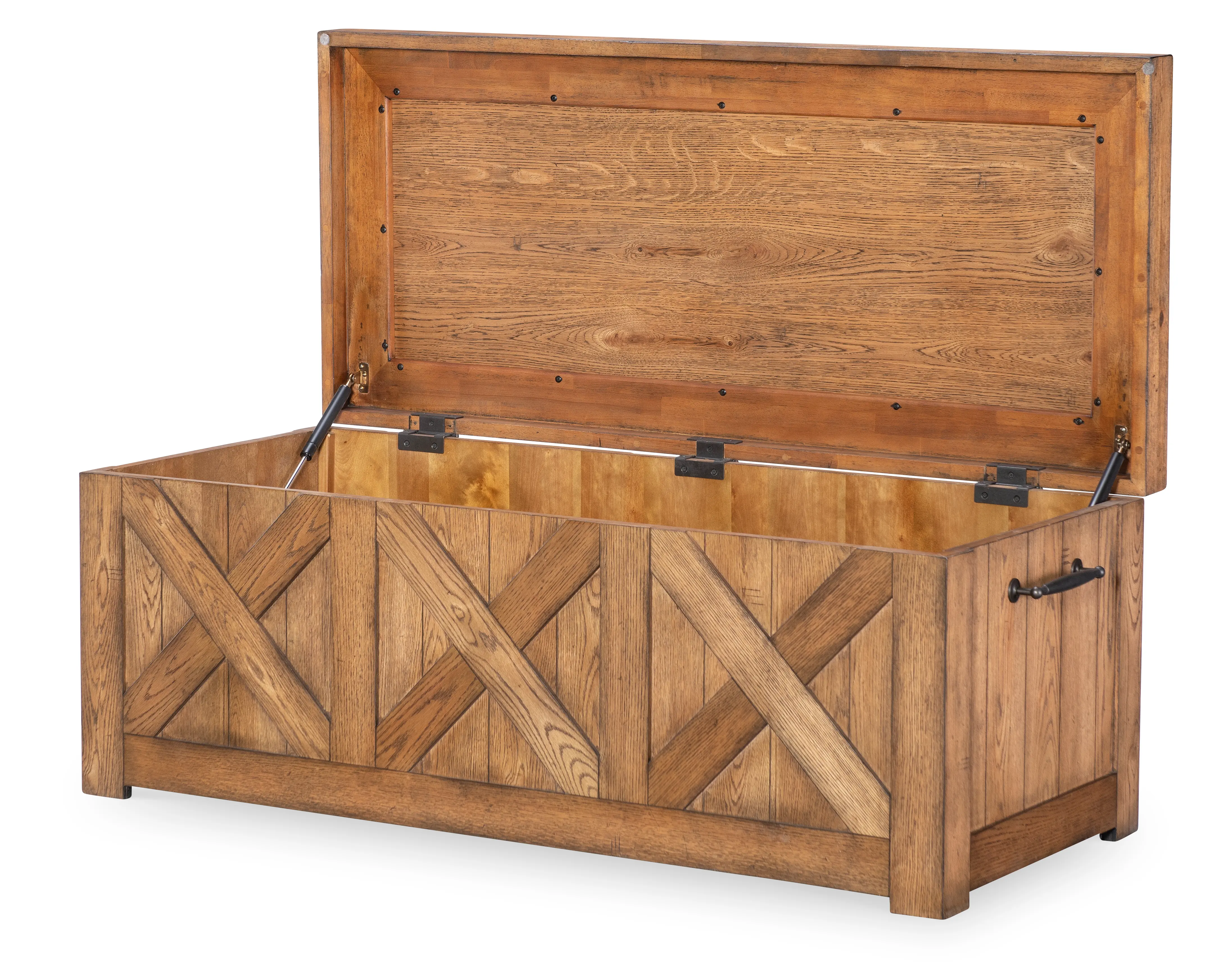 Country Living Oak Captain's Truck Coffee Table-4