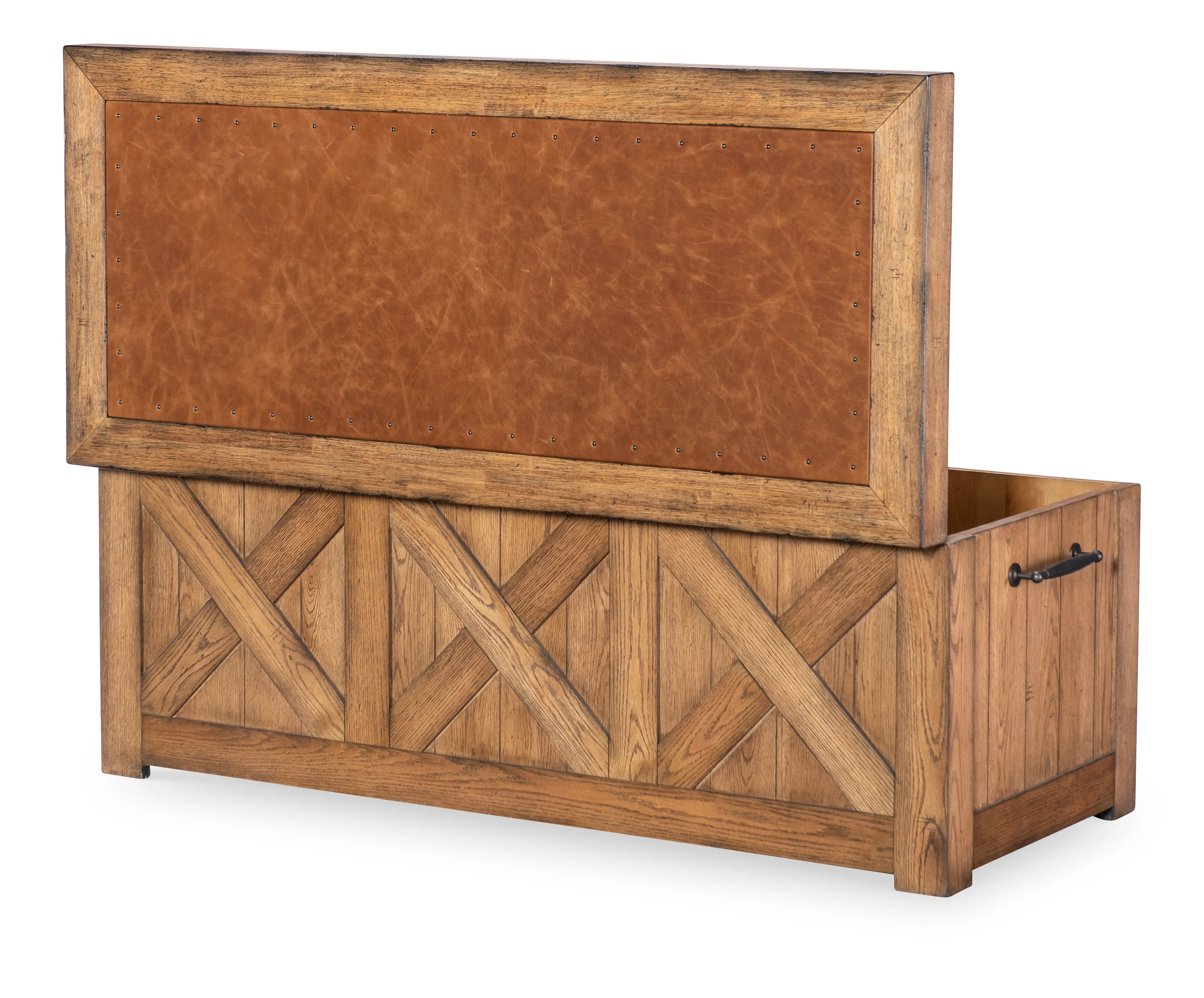 Country Living Oak Captain's Truck Coffee Table-5