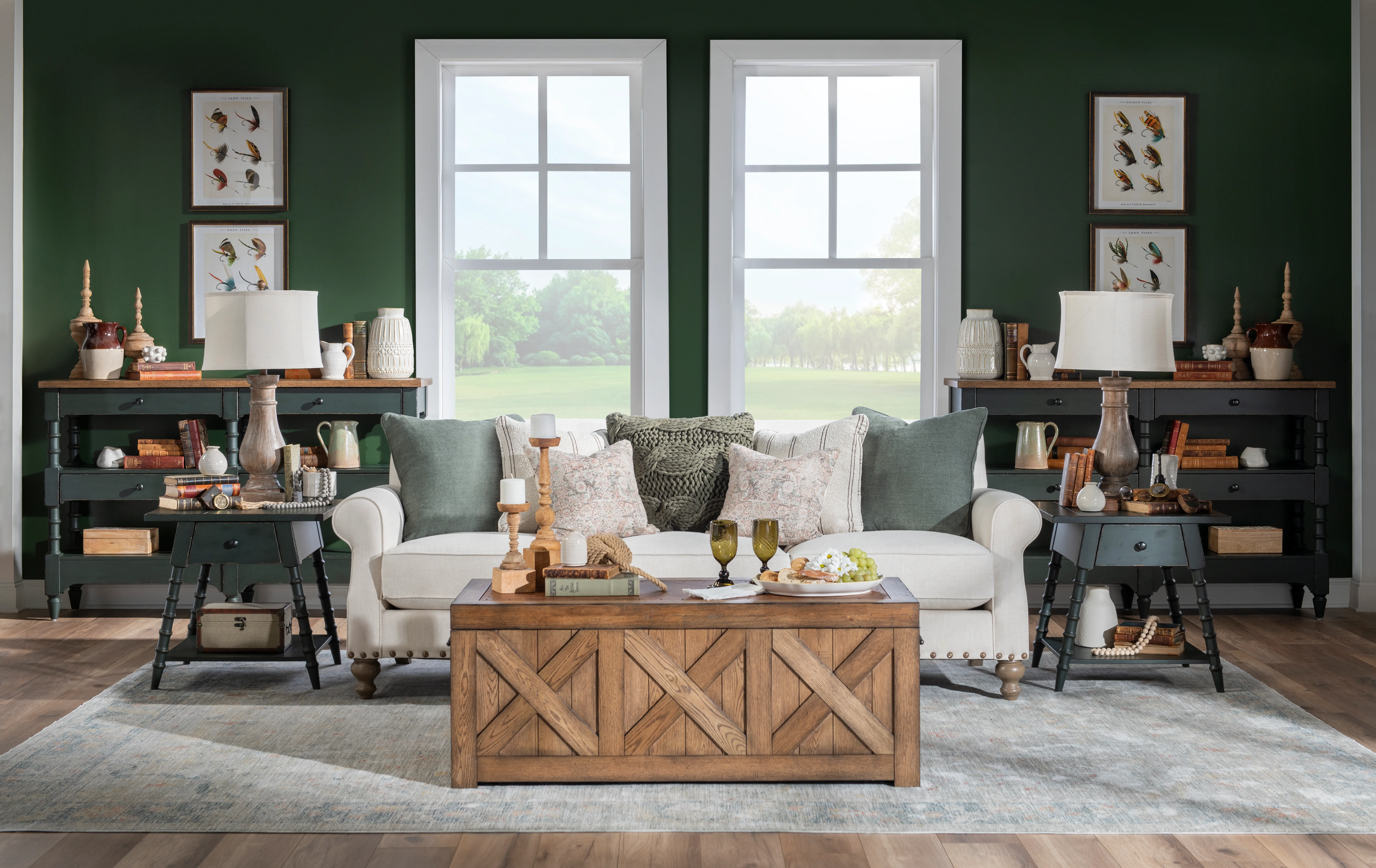 Country Living Oak Captain's Truck Coffee Table-7