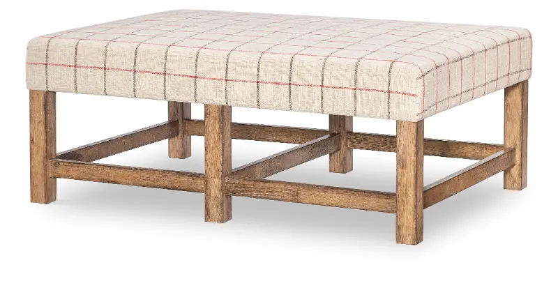 Country Living Beige Upholstered Ottoman Coffee Table