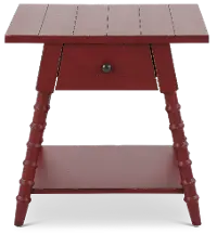 Country Living Red Bobbin Leg End Table