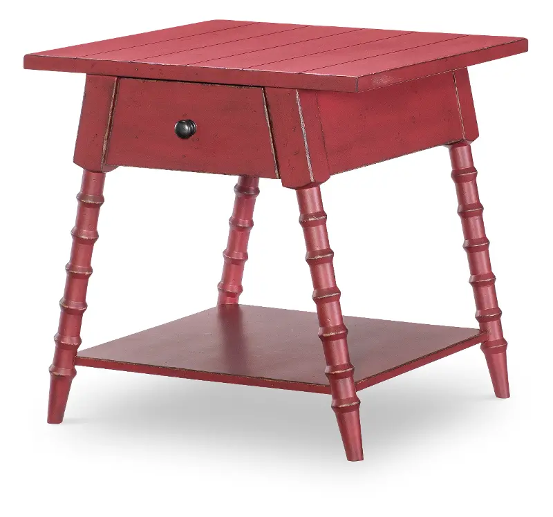 Country Living Red Bobbin Leg End Table