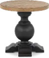 Country Living Oak and Black Round End Table