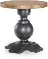 Country Living Oak and Black Round End Table