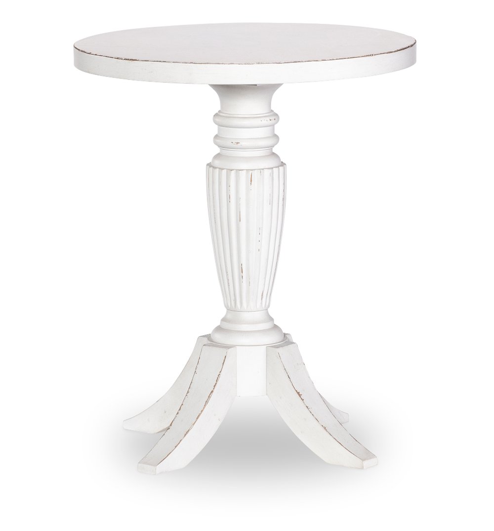 Country Living White Vintage Market Round End Table