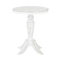 Country Living White Vintage Market Round End Table