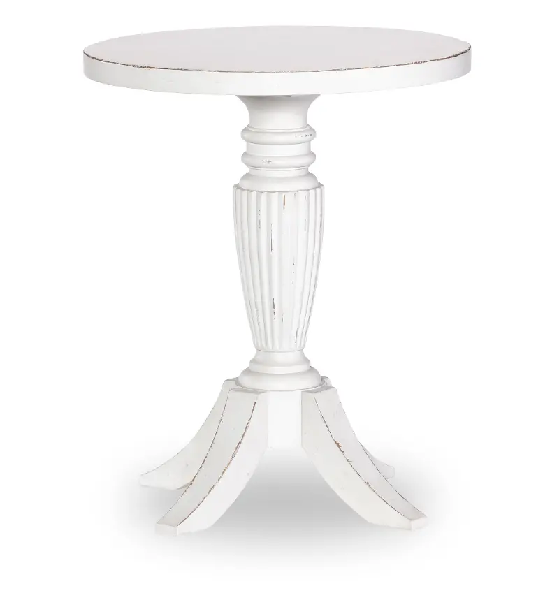 Country Living White Vintage Market Round End Table