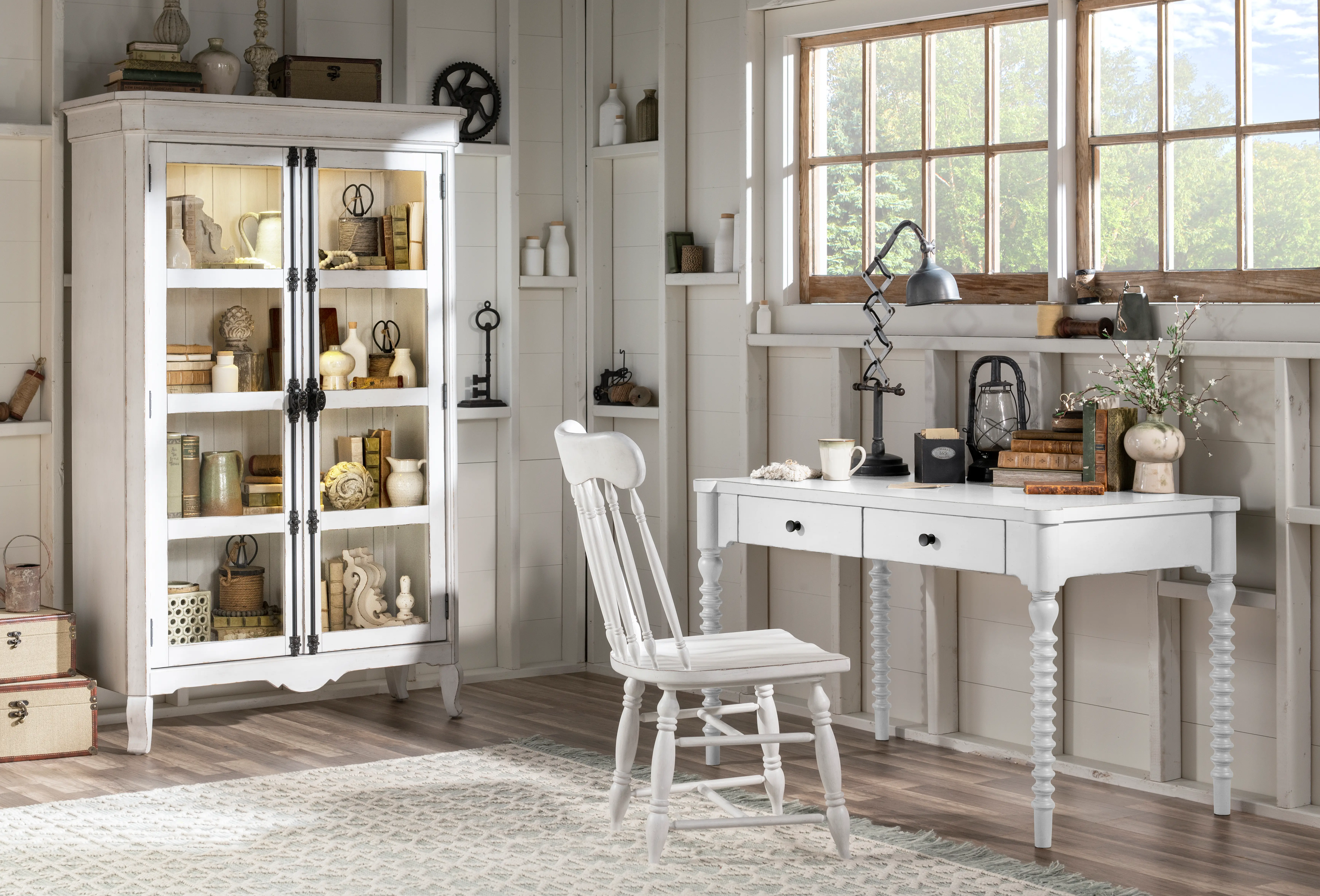Country Living White Bobbin Leg Writing Desk-2