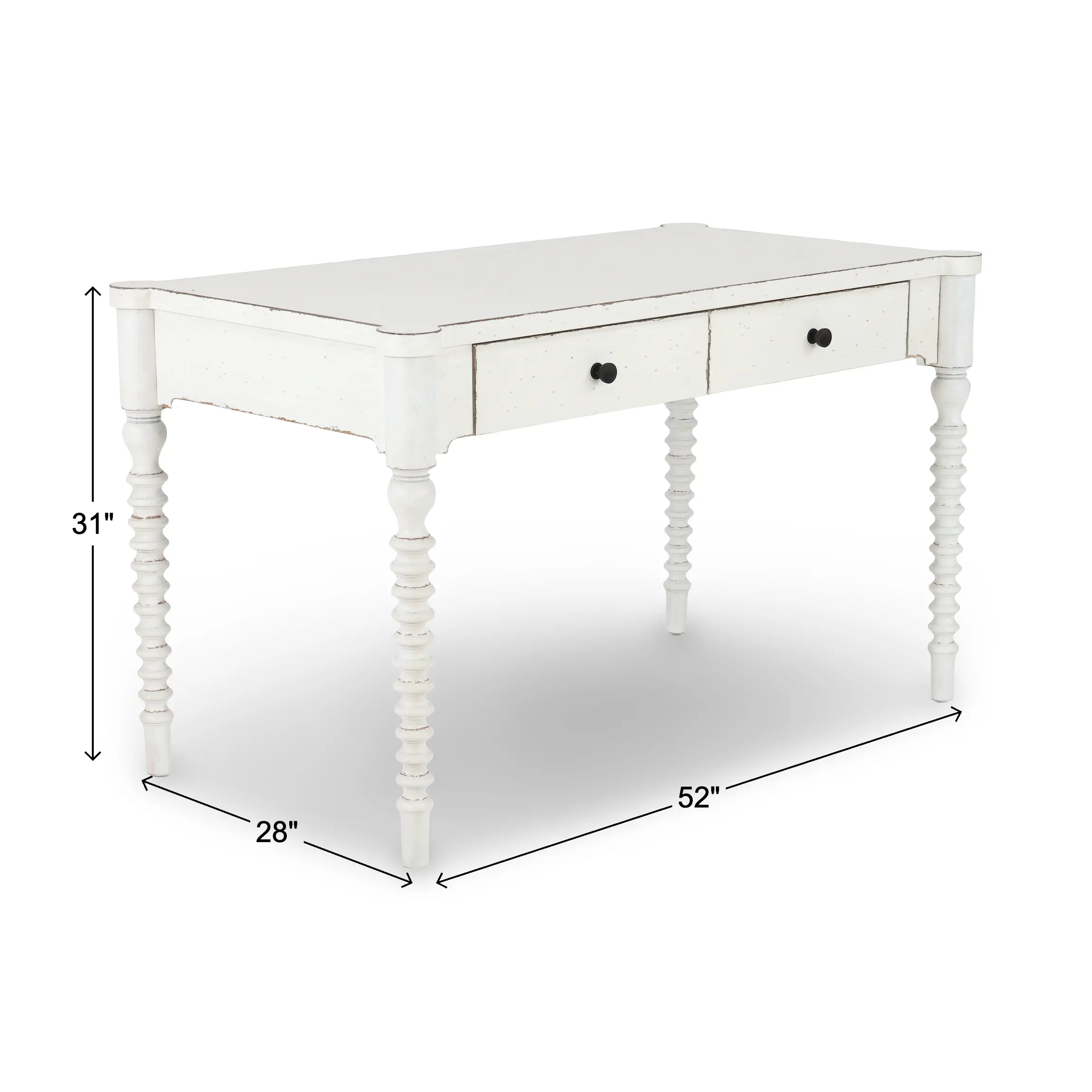 Country Living White Bobbin Leg Writing Desk-3