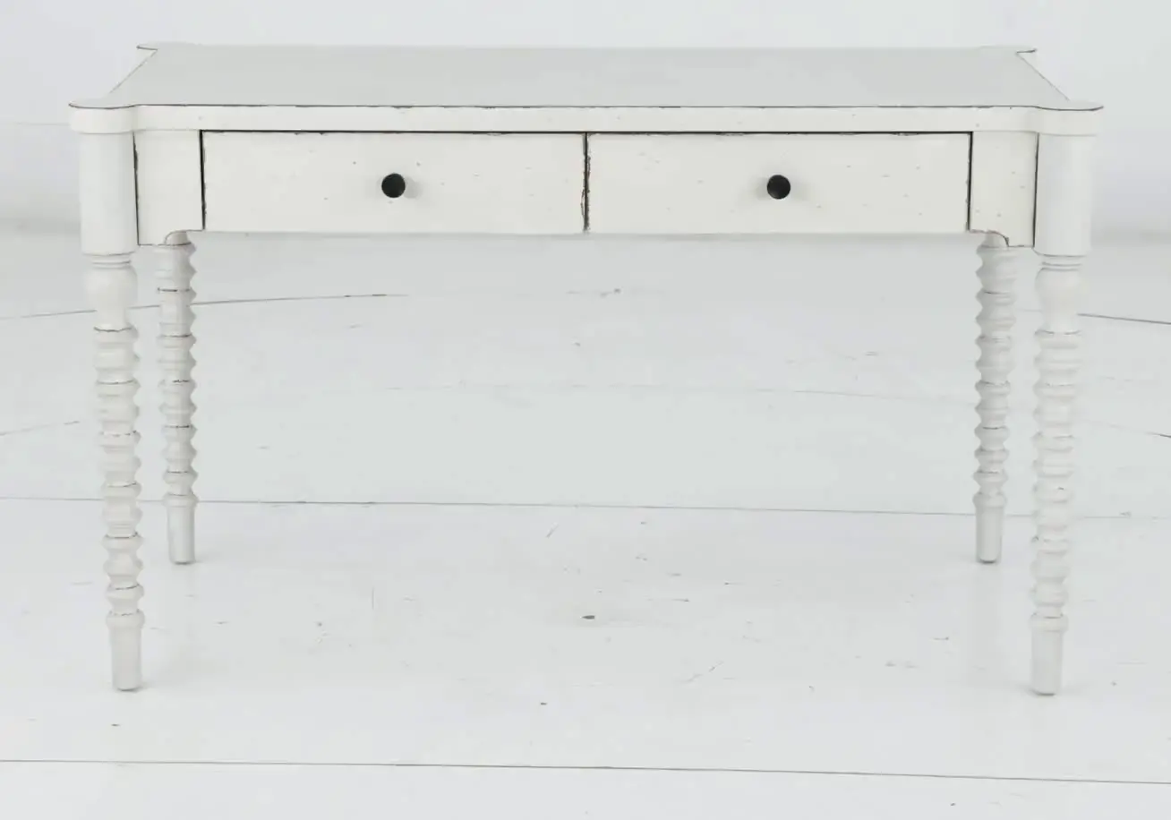 Country Living White Bobbin Leg Writing Desk-9