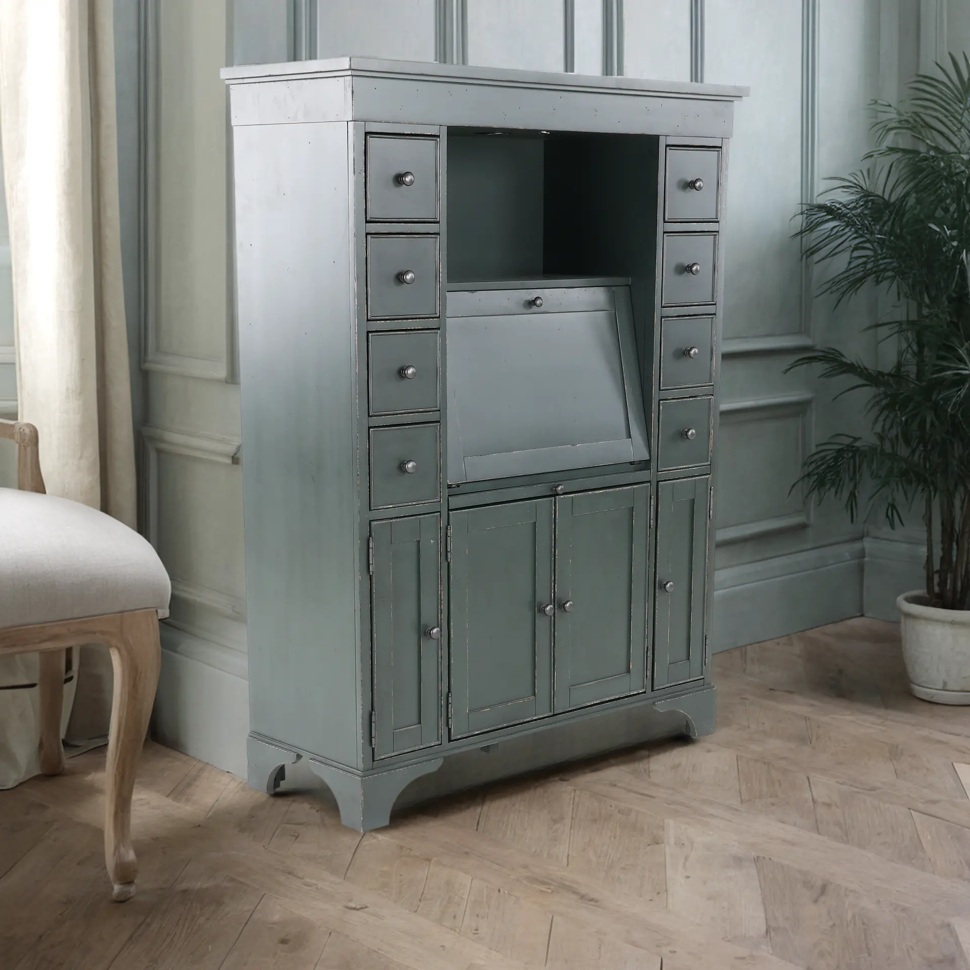 Country Living Green Secretary Cabinet-2