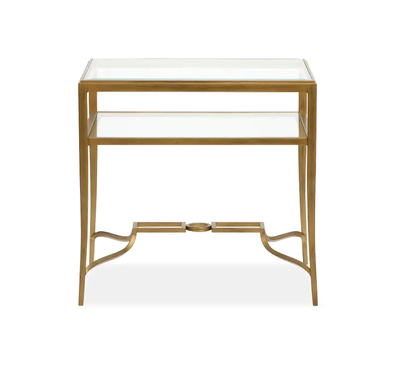 Lorena Brass and Glass End Table