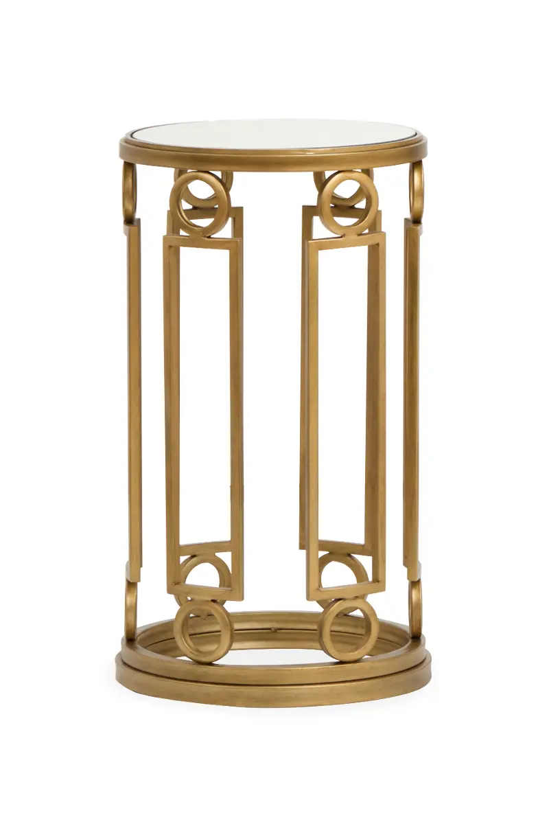 Lorena Brass and Glass Side Table