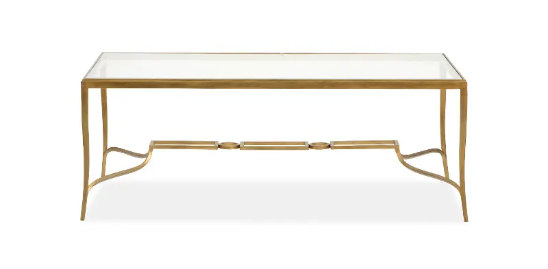 Lorena Brass and Glass Coffee Table