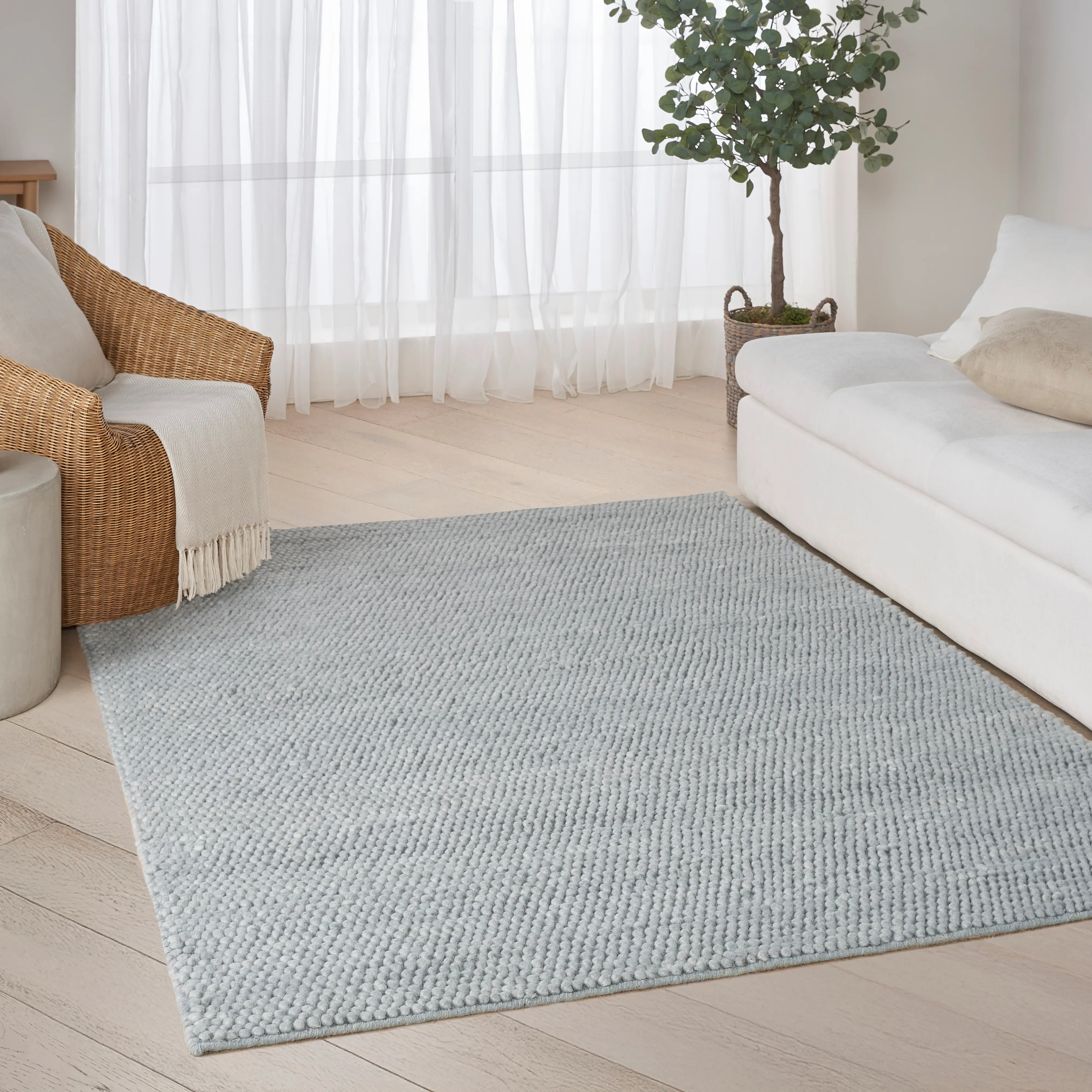 Pure Knots 8 x 10 Denim Blue Area Rug-2