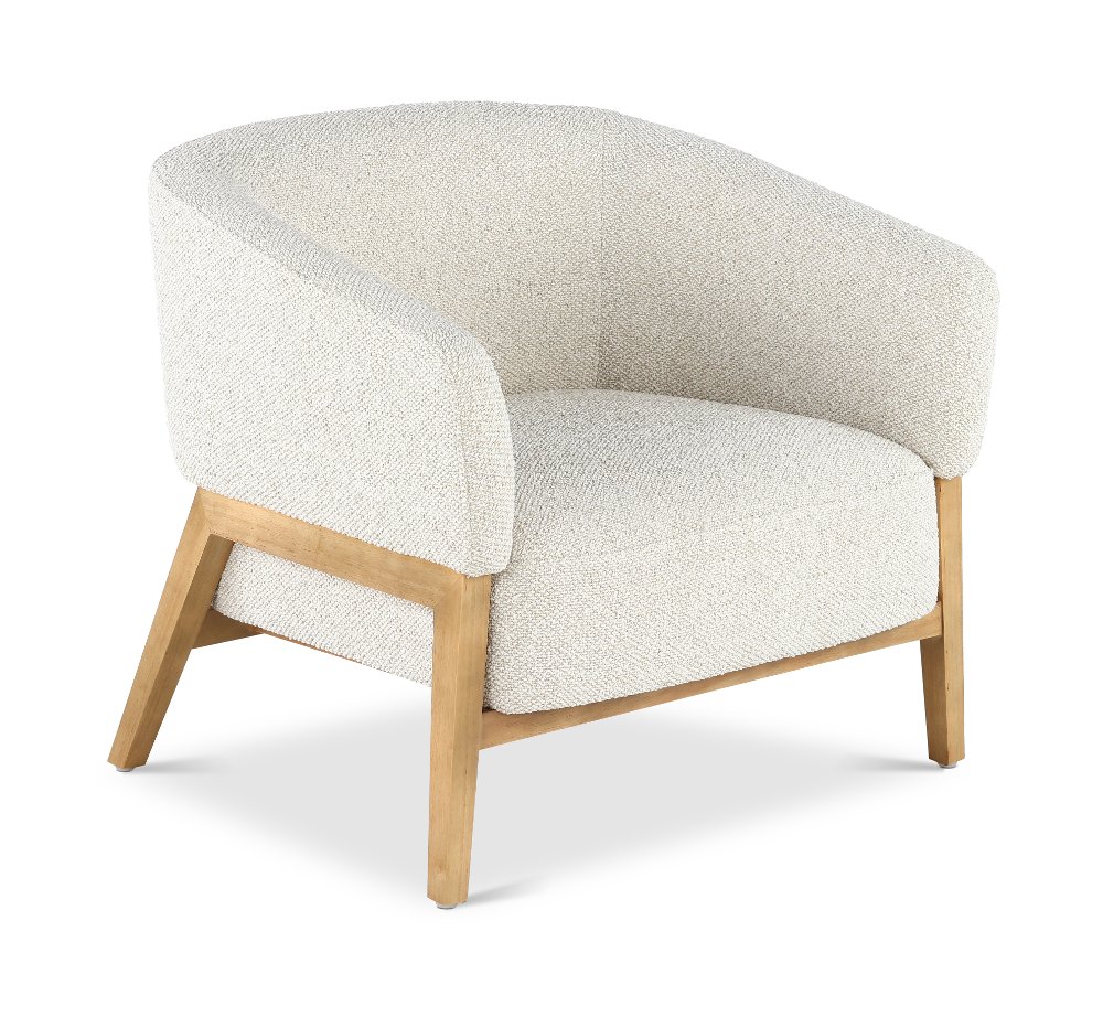 Ollie Linen White Accent Chair