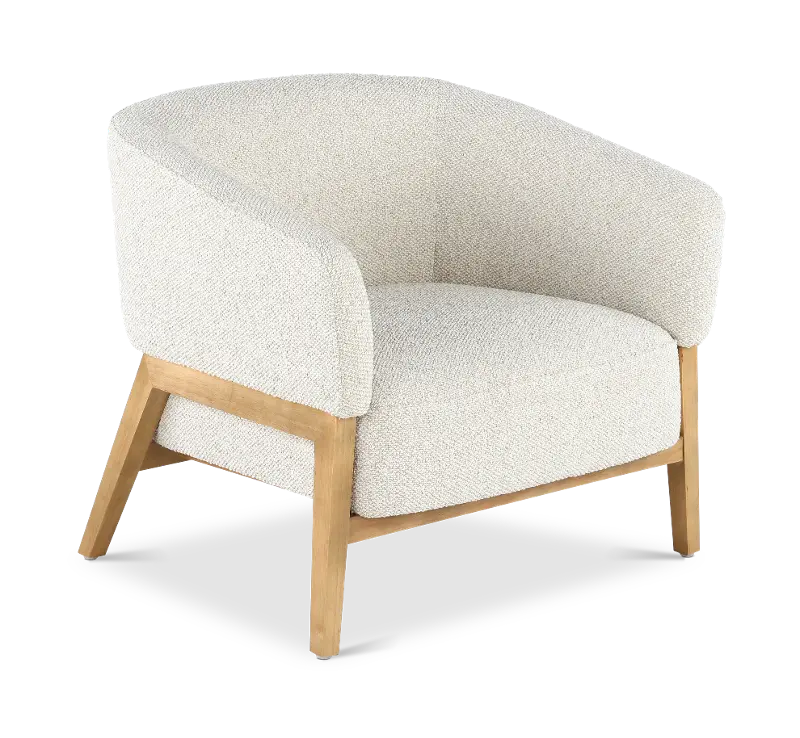 Ollie Linen White Accent Chair