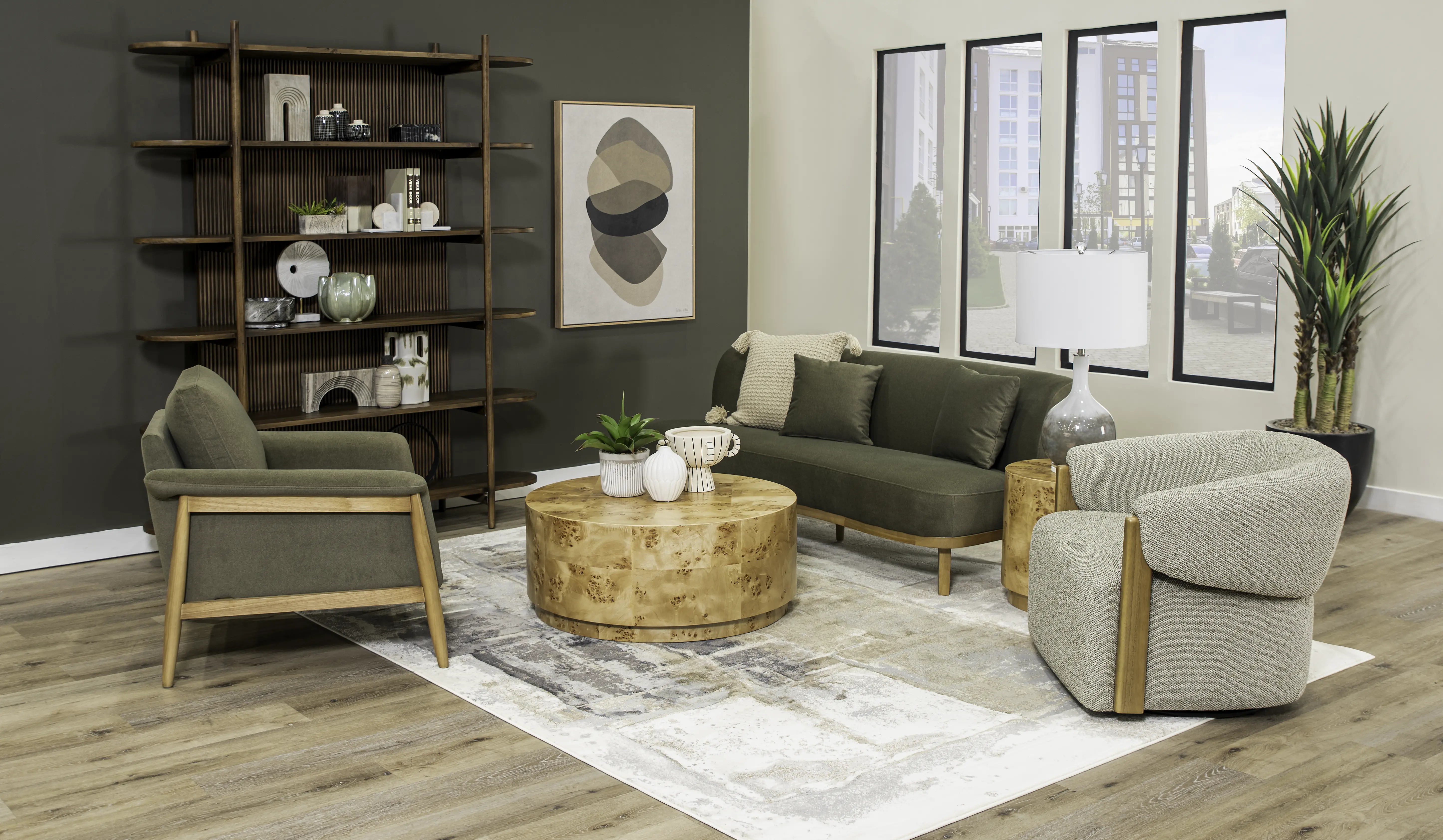Vesper Green Velvet Sofa-2