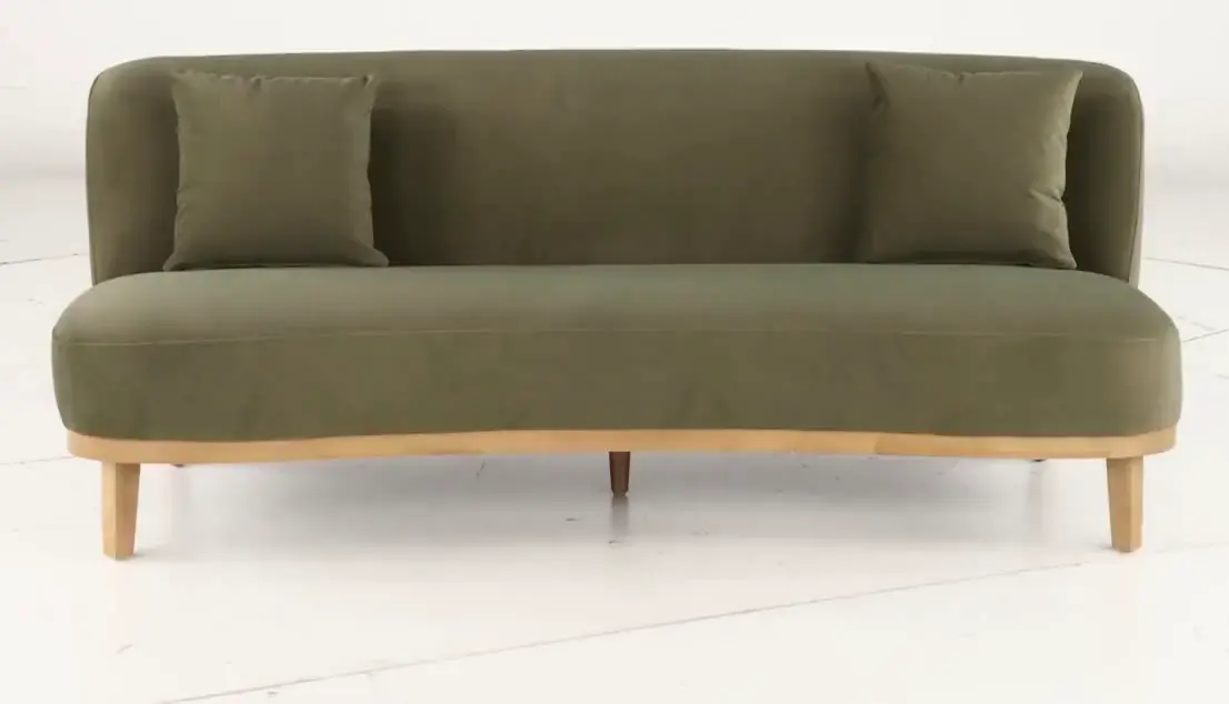 Vesper Green Velvet Sofa-5