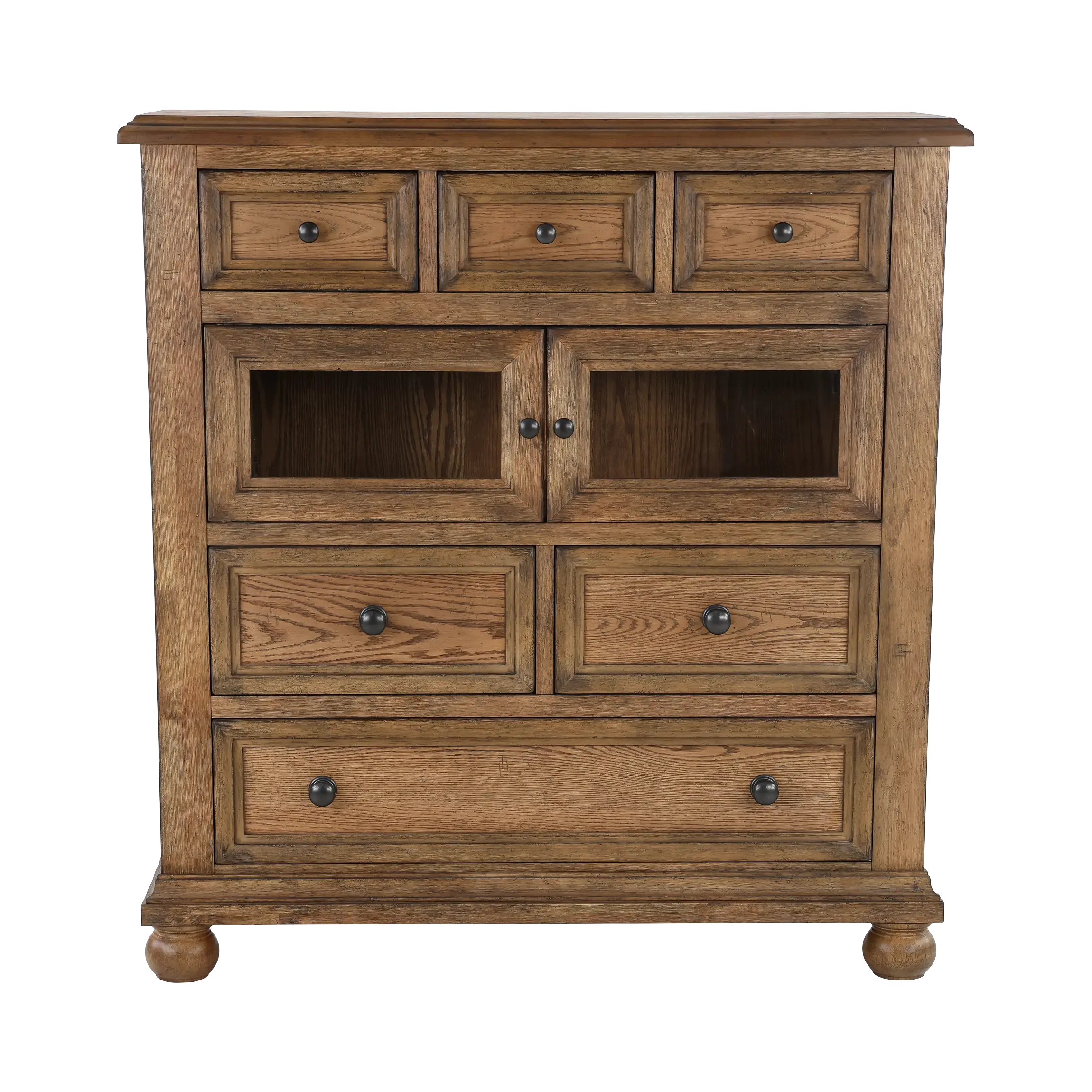 Country Oak Door and Drawer Chest-1