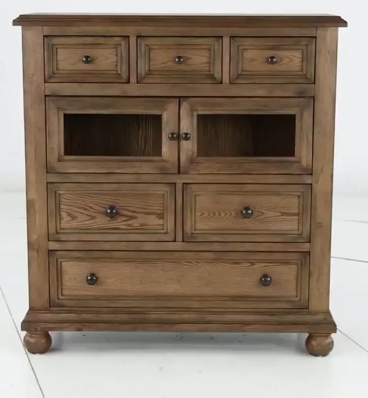 Country Oak Door and Drawer Chest-10
