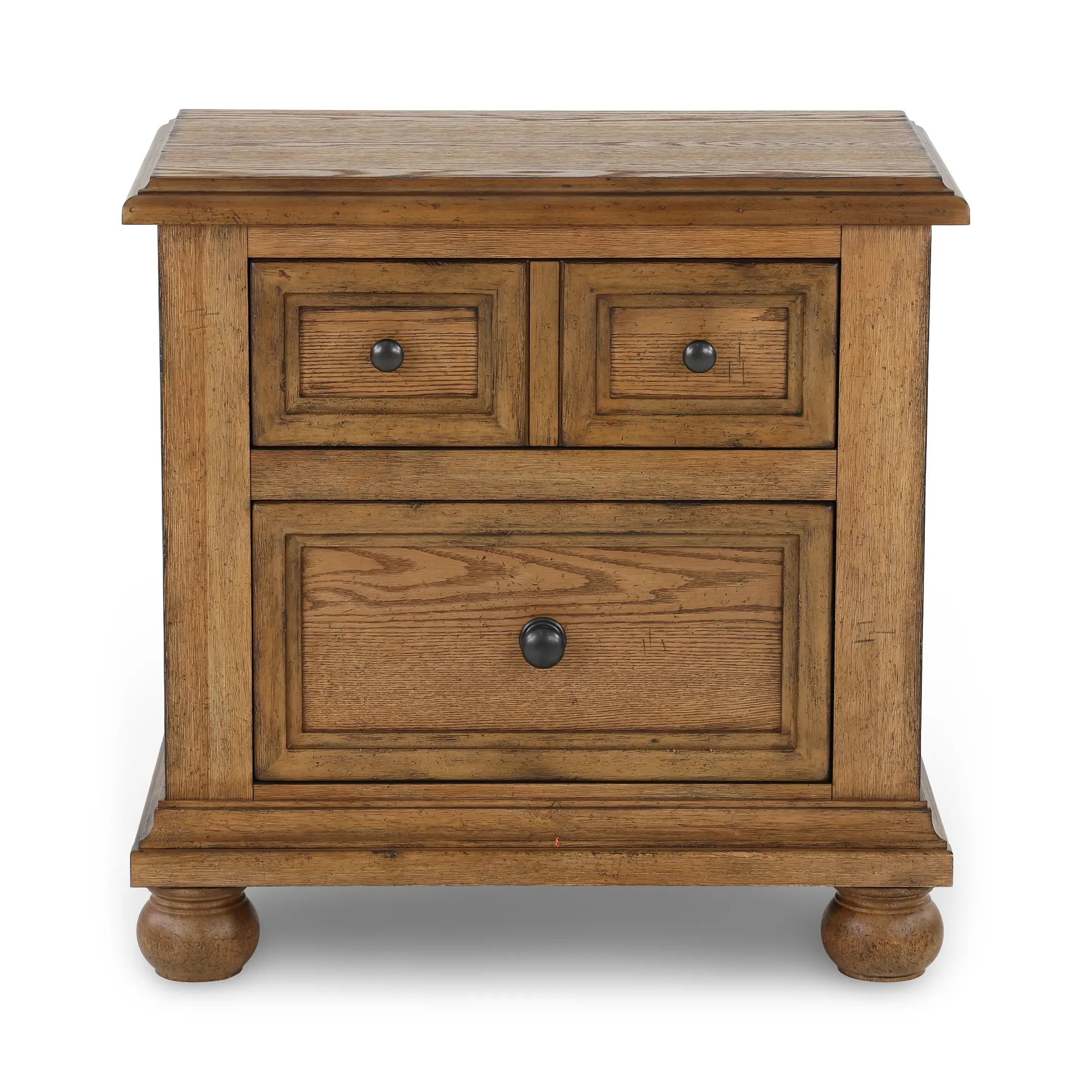 Country Living Oak 2-Drawer Nightstand-1
