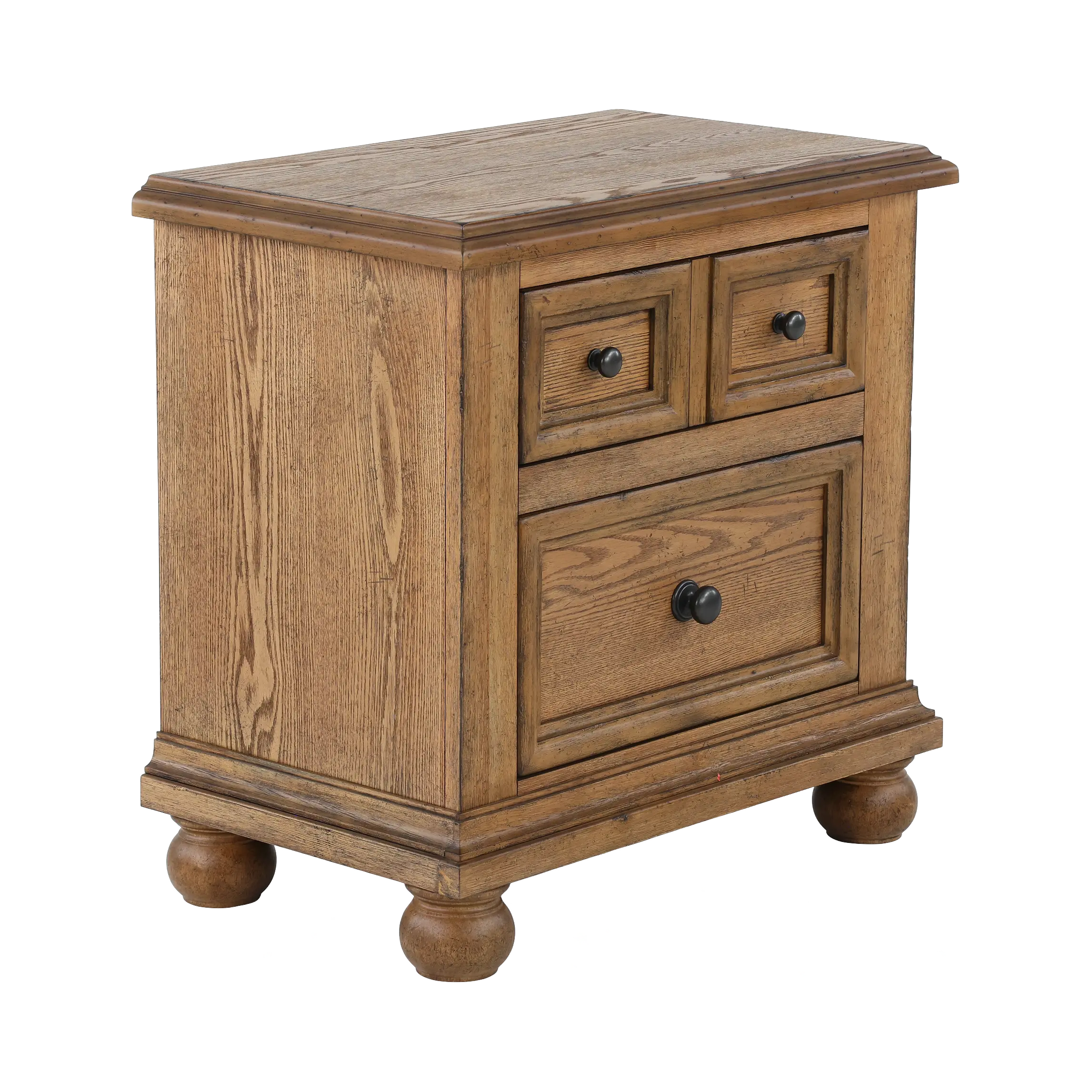Country Living Oak 2-Drawer Nightstand-4