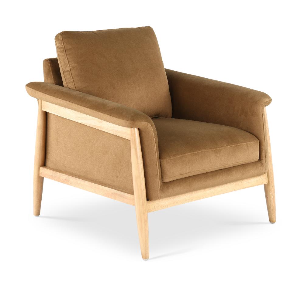 Vesper Tobacco Brown Velvet Accent Chair