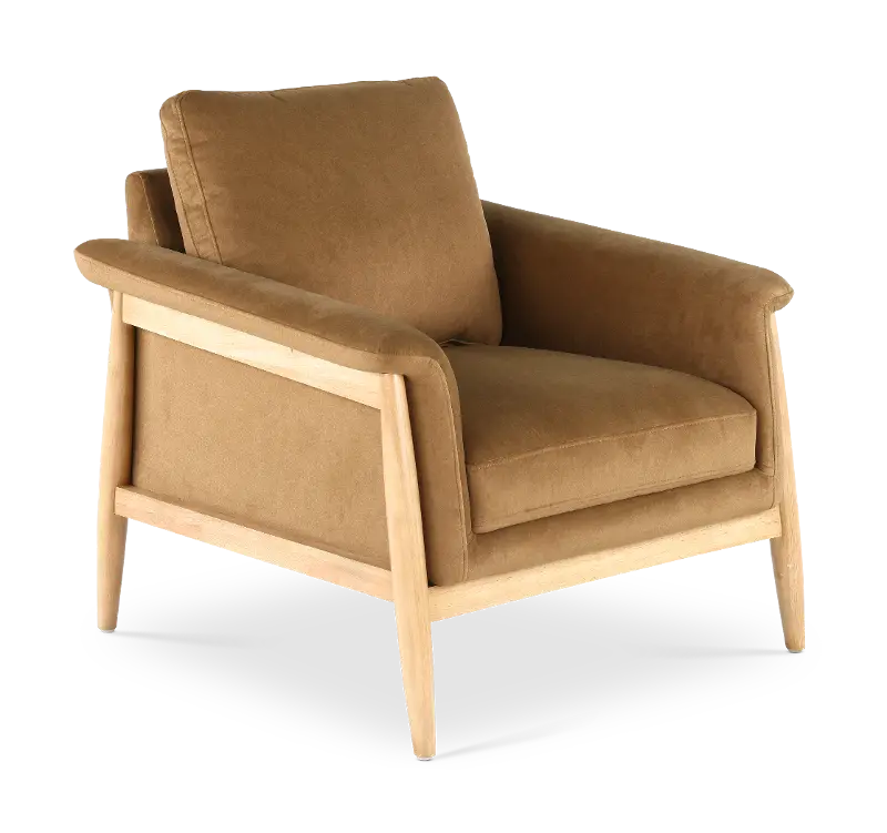 Vesper Tobacco Brown Velvet Accent Chair