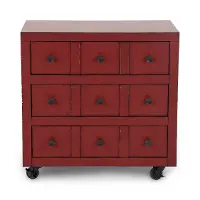 Country Living Red Apothecary Nightstand